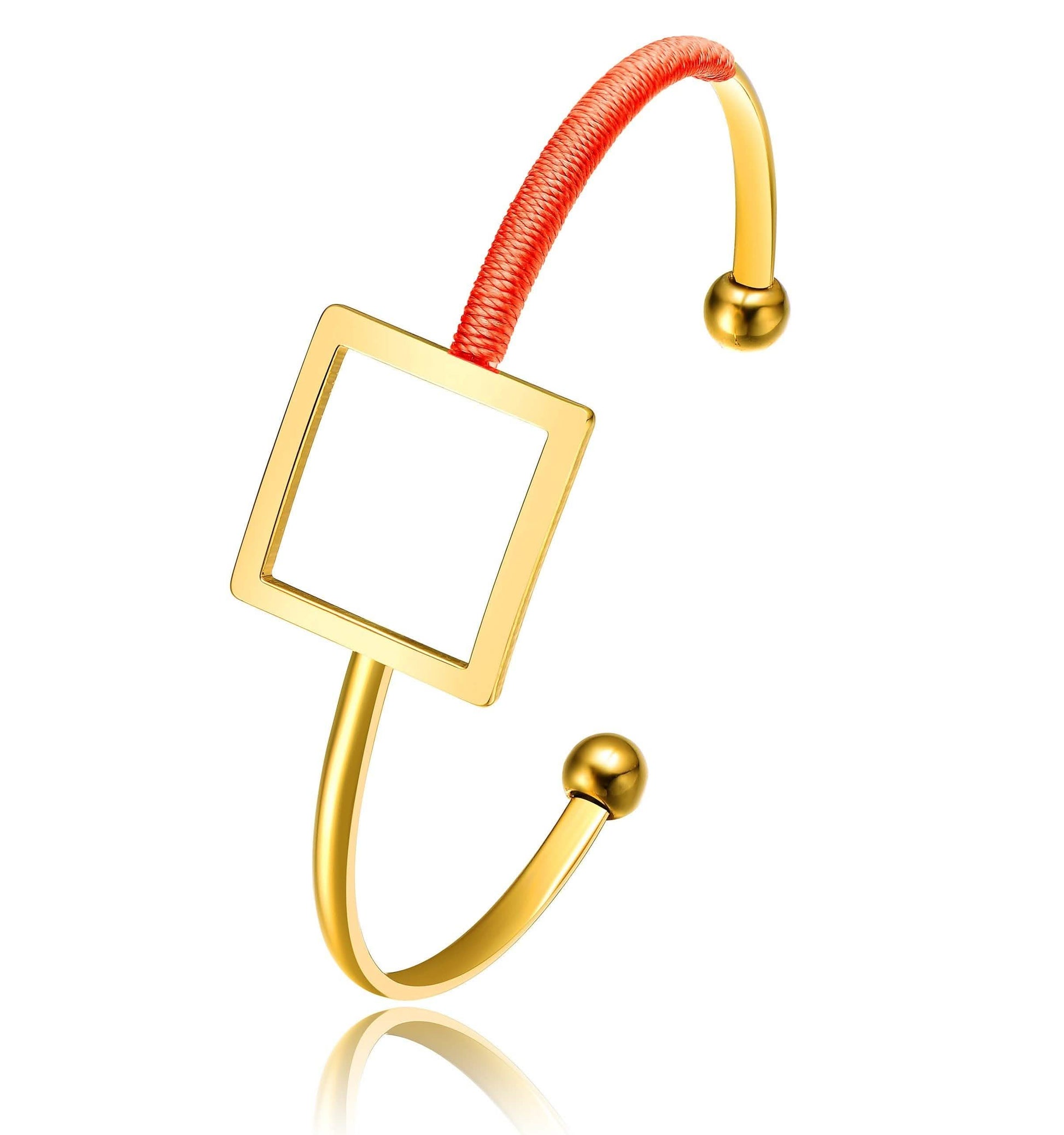 Gold Plated Cadmium Orange Thread Square Bangle DailySale
