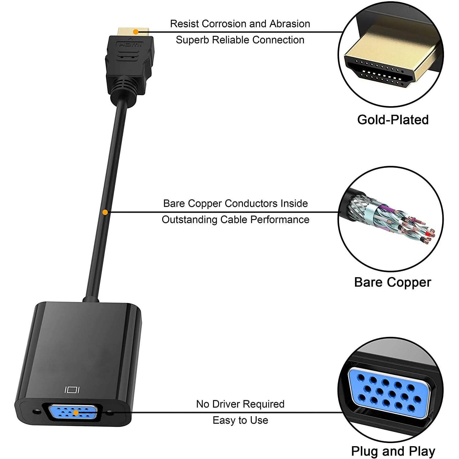 Gold Plated HDMI to VGA Adapter DailySale