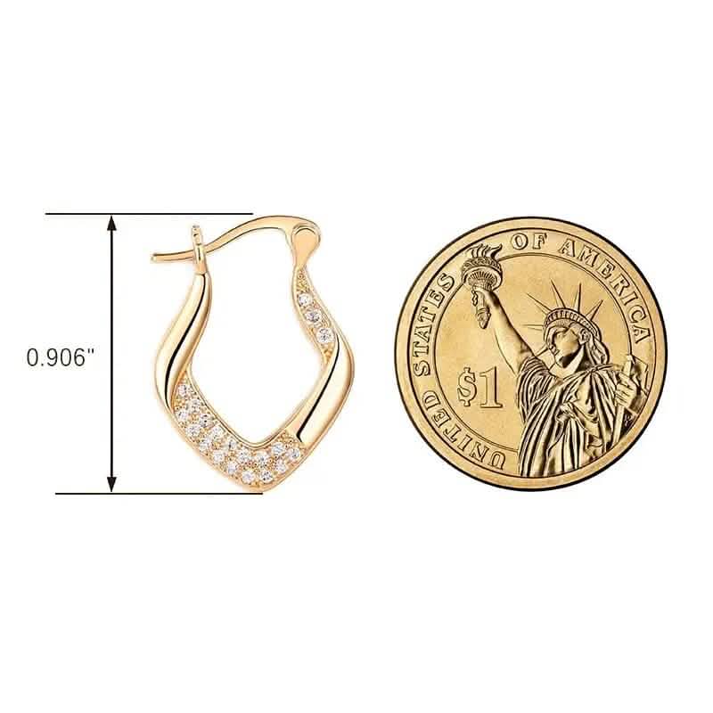 Golden Plated Zircon Jewelry Earrings DailySale