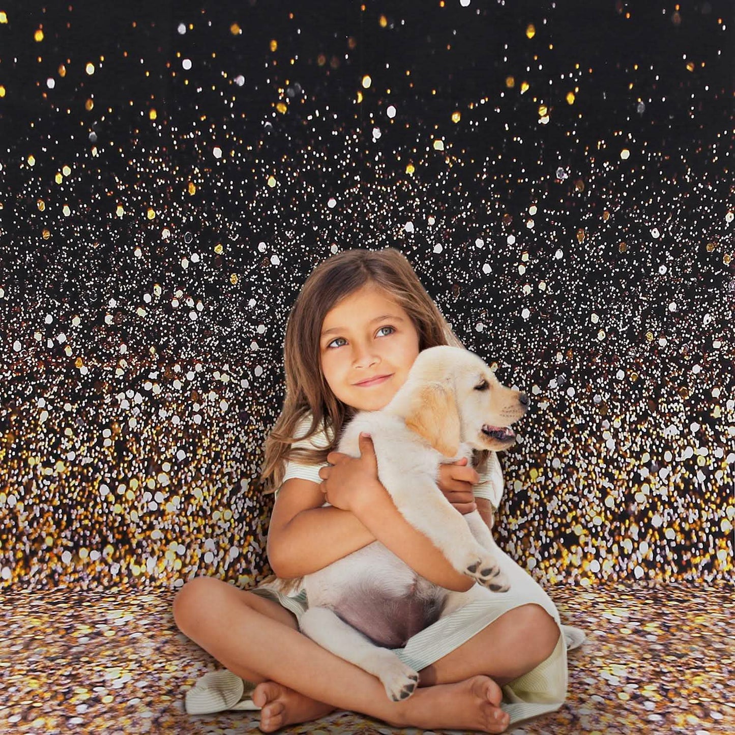 Gradual Glitter Black Gold Bokeh Spots Photography Background DailySale