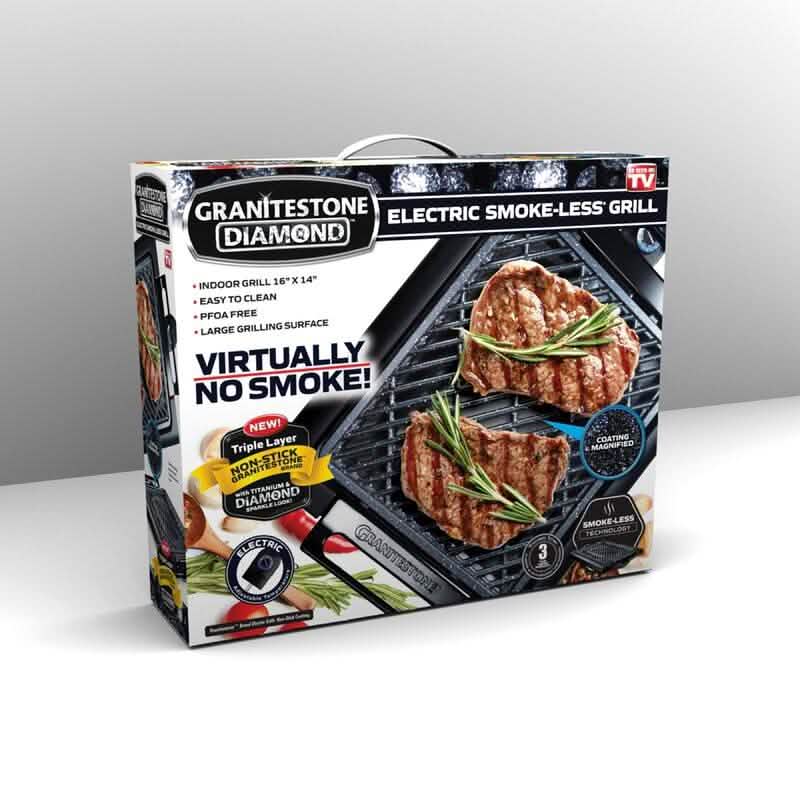 GraniteStone Diamond Non-Stick Aluminum Smokeless Indoor Electric Grill DailySale