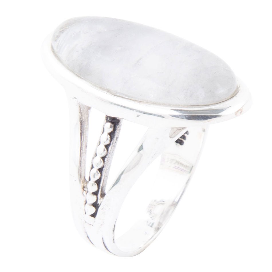 Grey Quartz and Sterling Silver Oval Ring Barse Jewelry