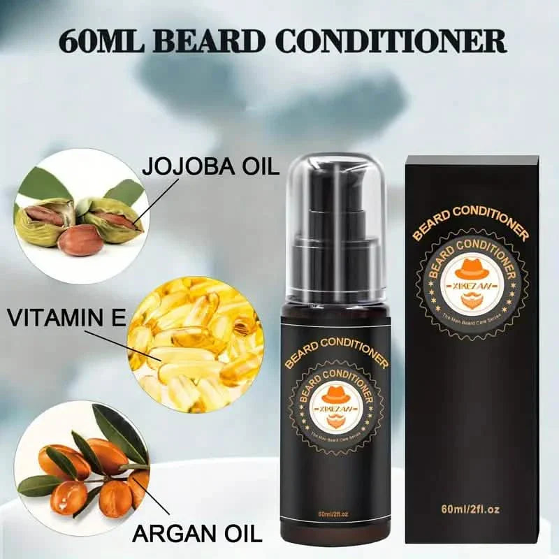 Grooming Kit w/Beard Conditioner, Oil, Balm, Brush, Wash, Comb, Scissor, Bag, E-Book DailySale