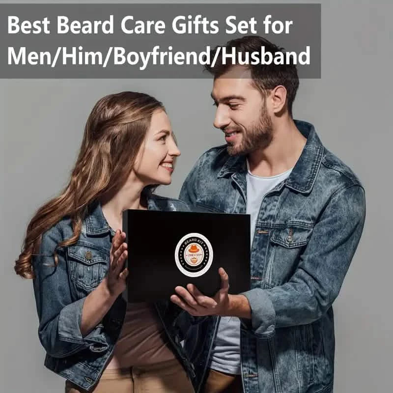 Grooming Kit w/Beard Conditioner, Oil, Balm, Brush, Wash, Comb, Scissor, Bag, E-Book DailySale
