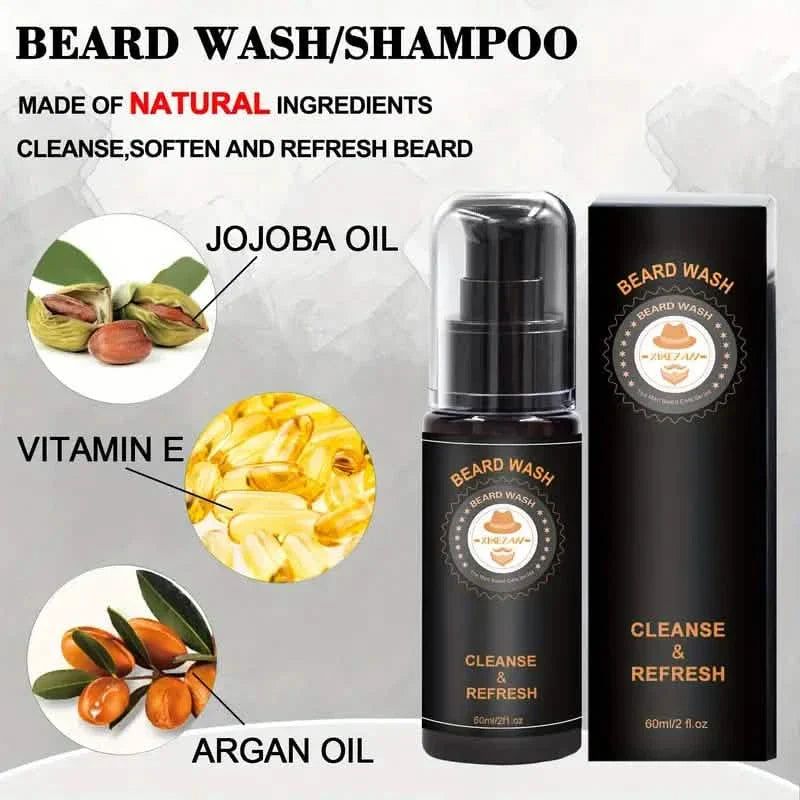 Grooming Kit w/Beard Conditioner, Oil, Balm, Brush, Wash, Comb, Scissor, Bag, E-Book DailySale