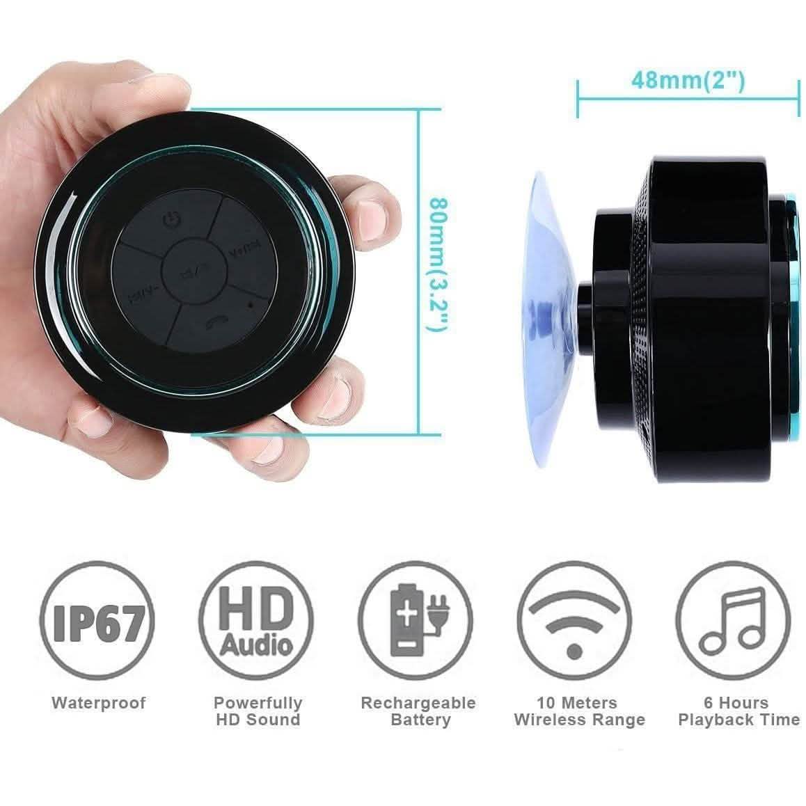 HAISSKY Portable Wireless Waterproof Speaker with FM Radio & Suction Cup DailySale