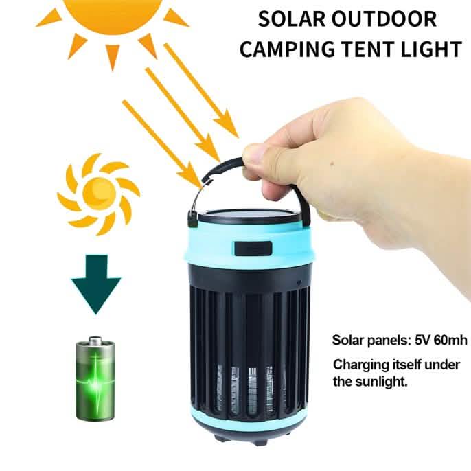 Hakol Outdoor Solar Powered LED Rechargeable Mosquito Zapper Lantern DailySale