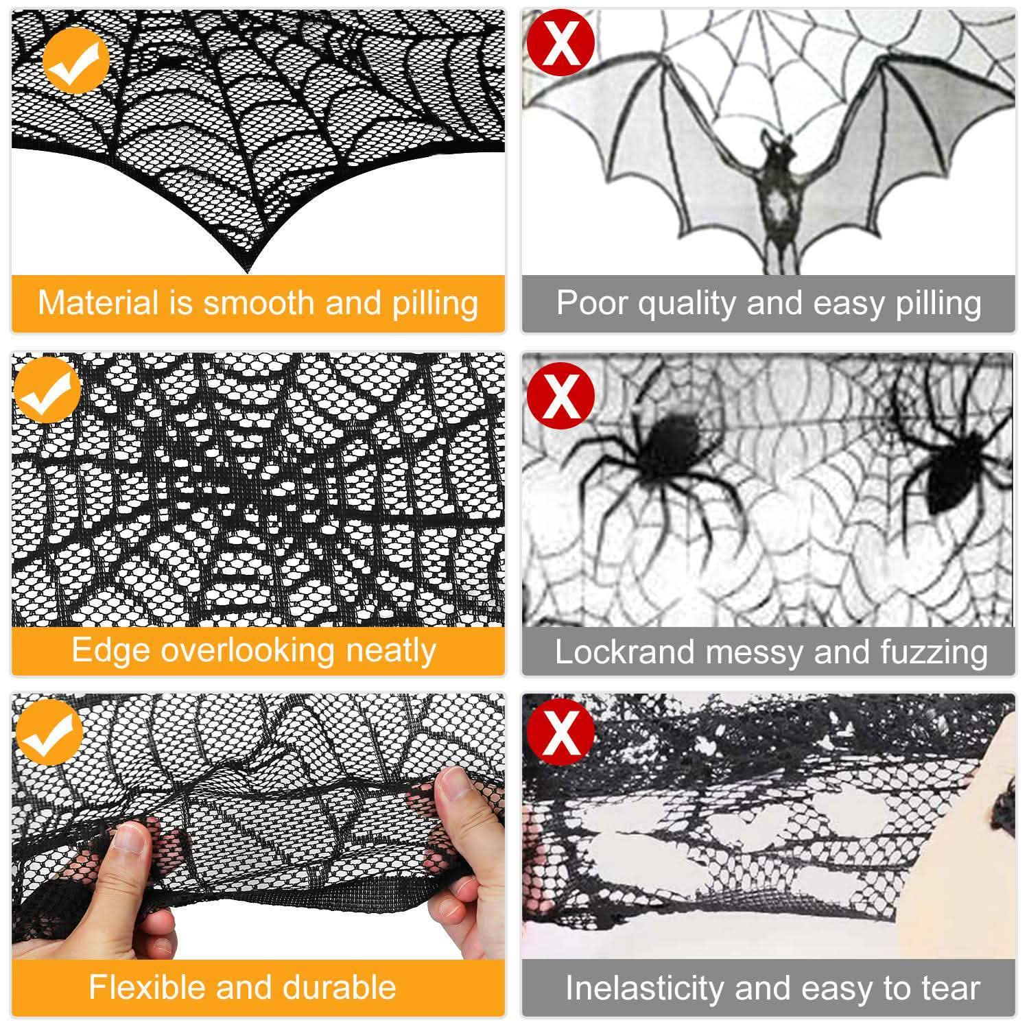 Halloween Decoration Black Lace Spiderweb DailySale
