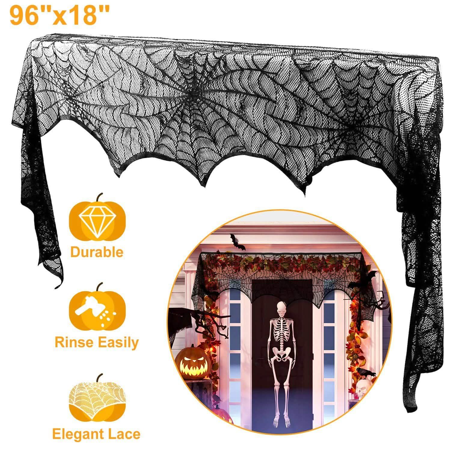 Halloween Decoration Black Lace Spiderweb DailySale