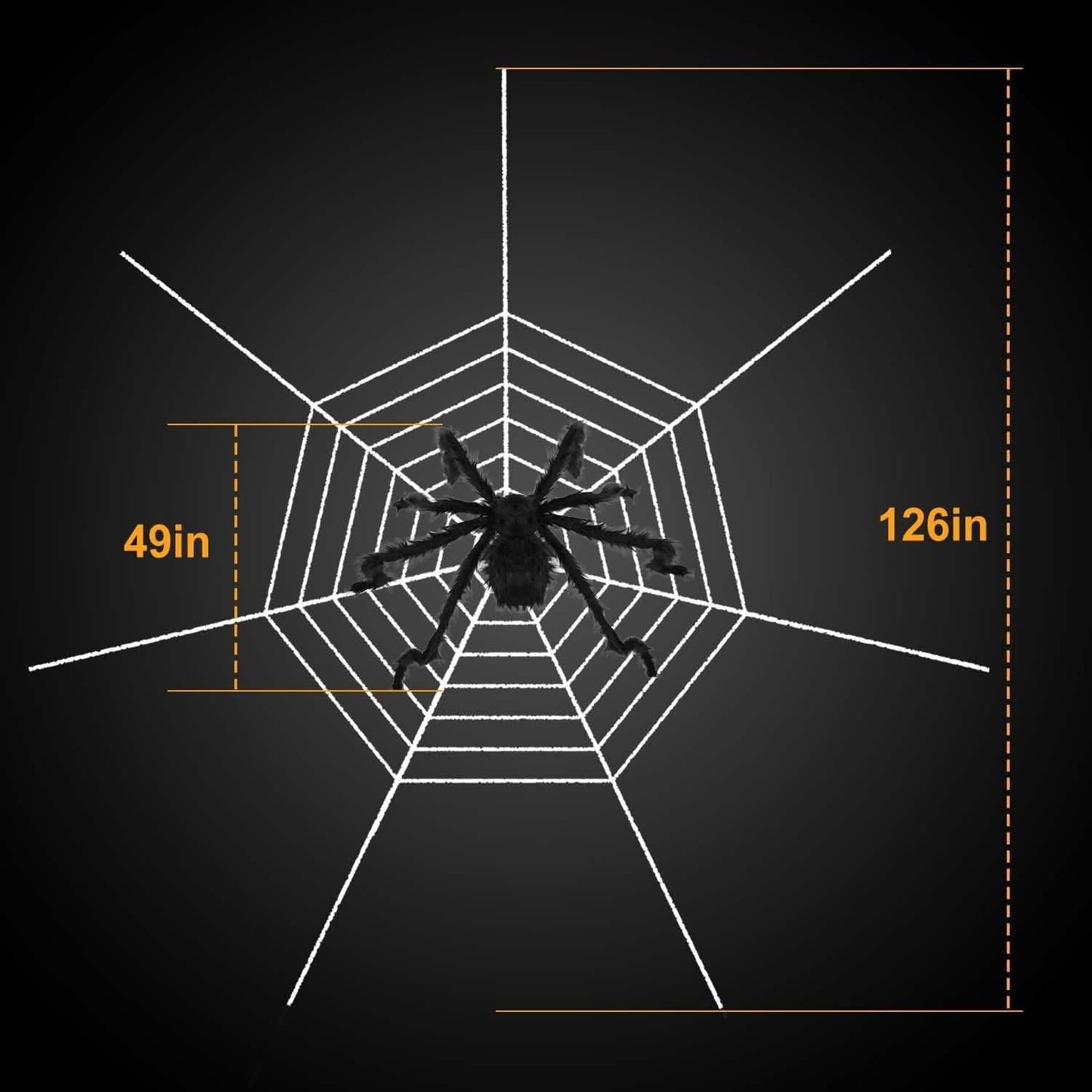 Halloween Decorations Spider 49" with 126" Tarantula Mega Spider Web DailySale