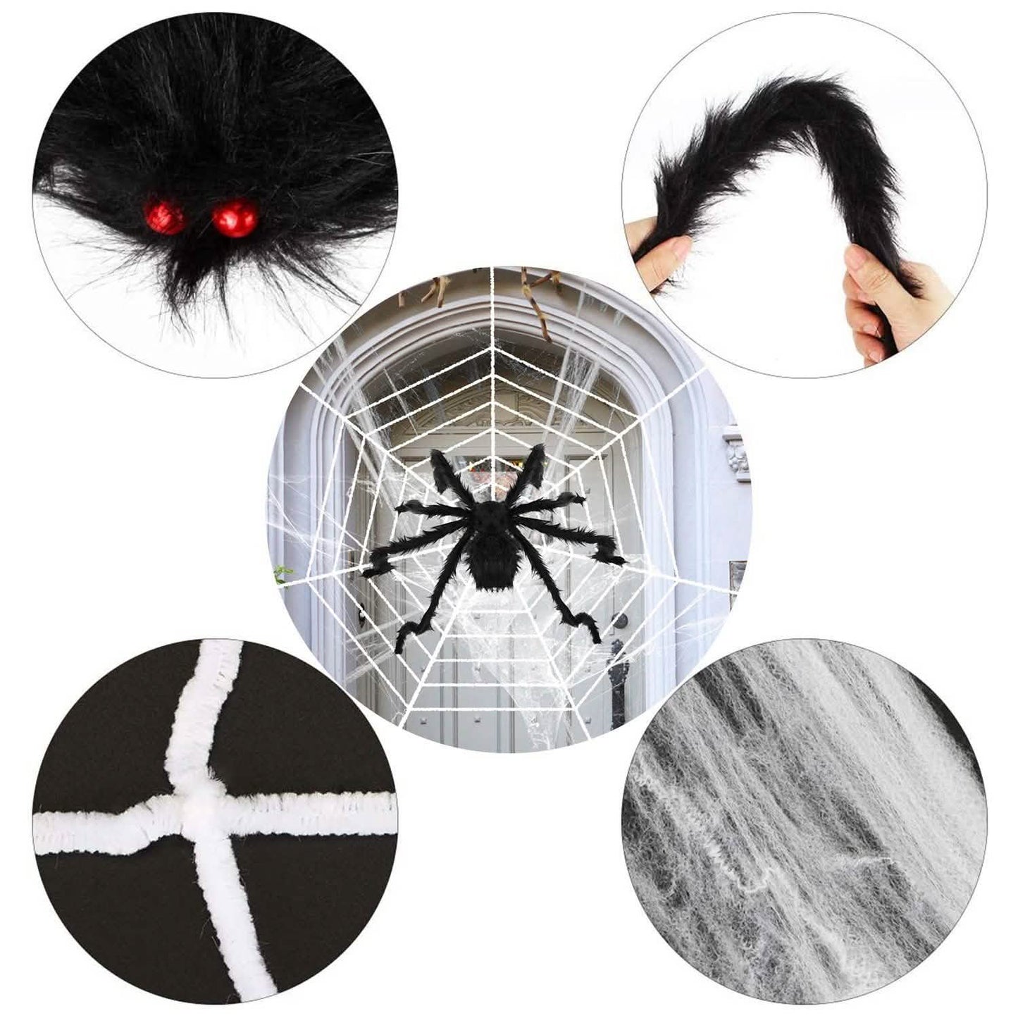Halloween Decorations Spider 49" with 126" Tarantula Mega Spider Web DailySale