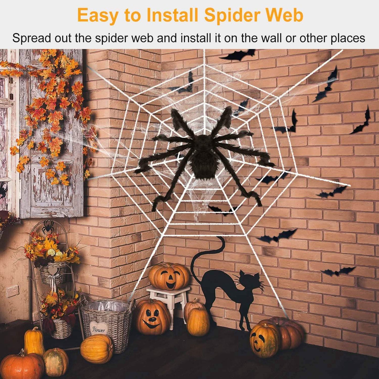 Halloween Decorations Spider Outdoor Stretch Cobweb DailySale