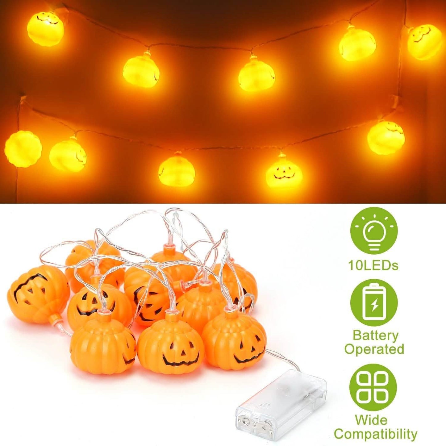 Halloween String Light Pumpkin LED Lamps Battery Powered DailySale