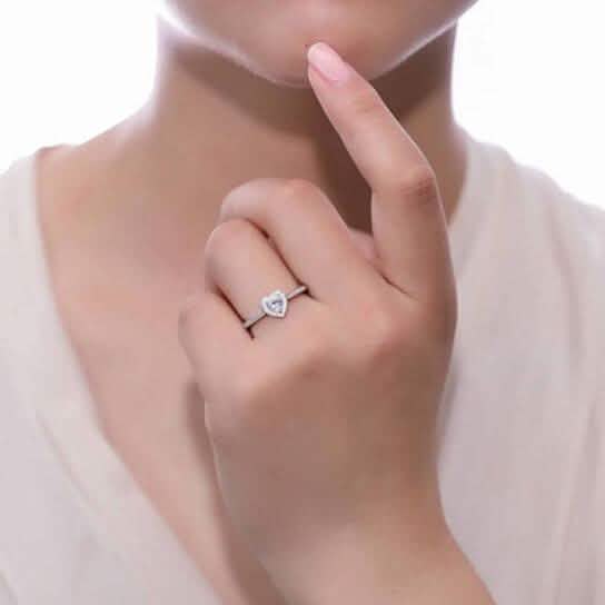 Halo Heart Cut Engagement Ring DailySale