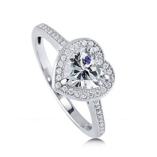 Halo Heart Cut Engagement Ring DailySale