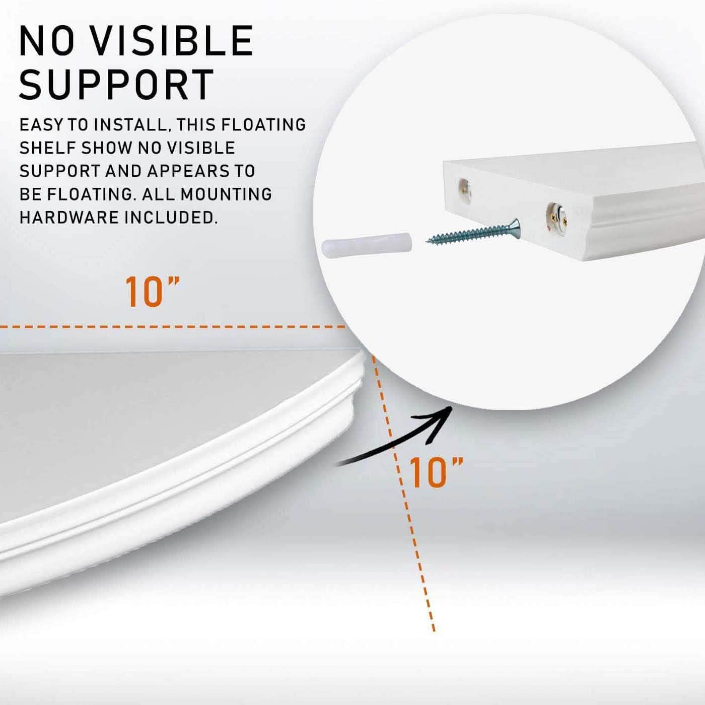 Halter Corner Floating Shelf - Space Saving Round Design with No Visible Support DailySale