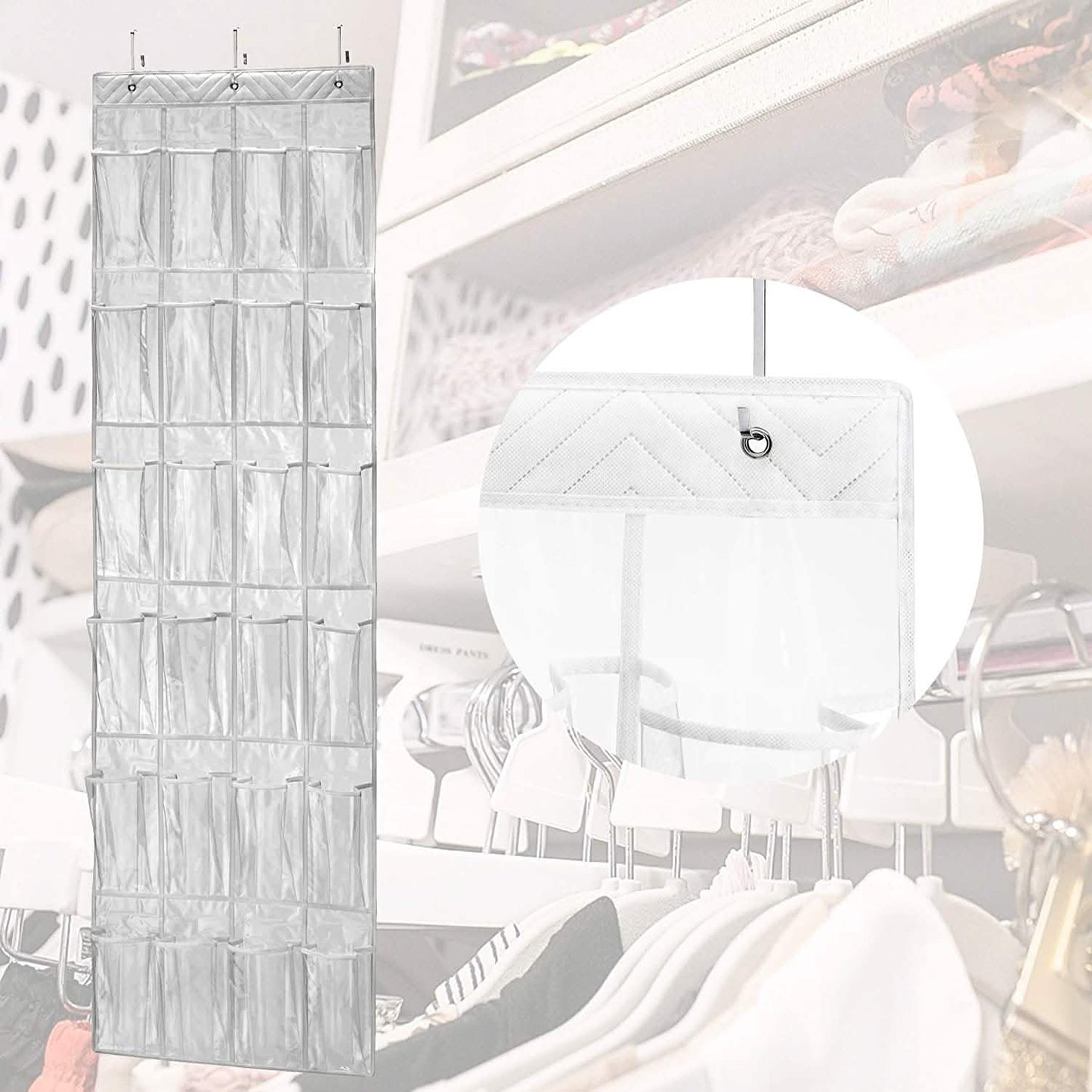 Halter Over the Door Hanging Shoe Organizer with 24 Pockets DailySale