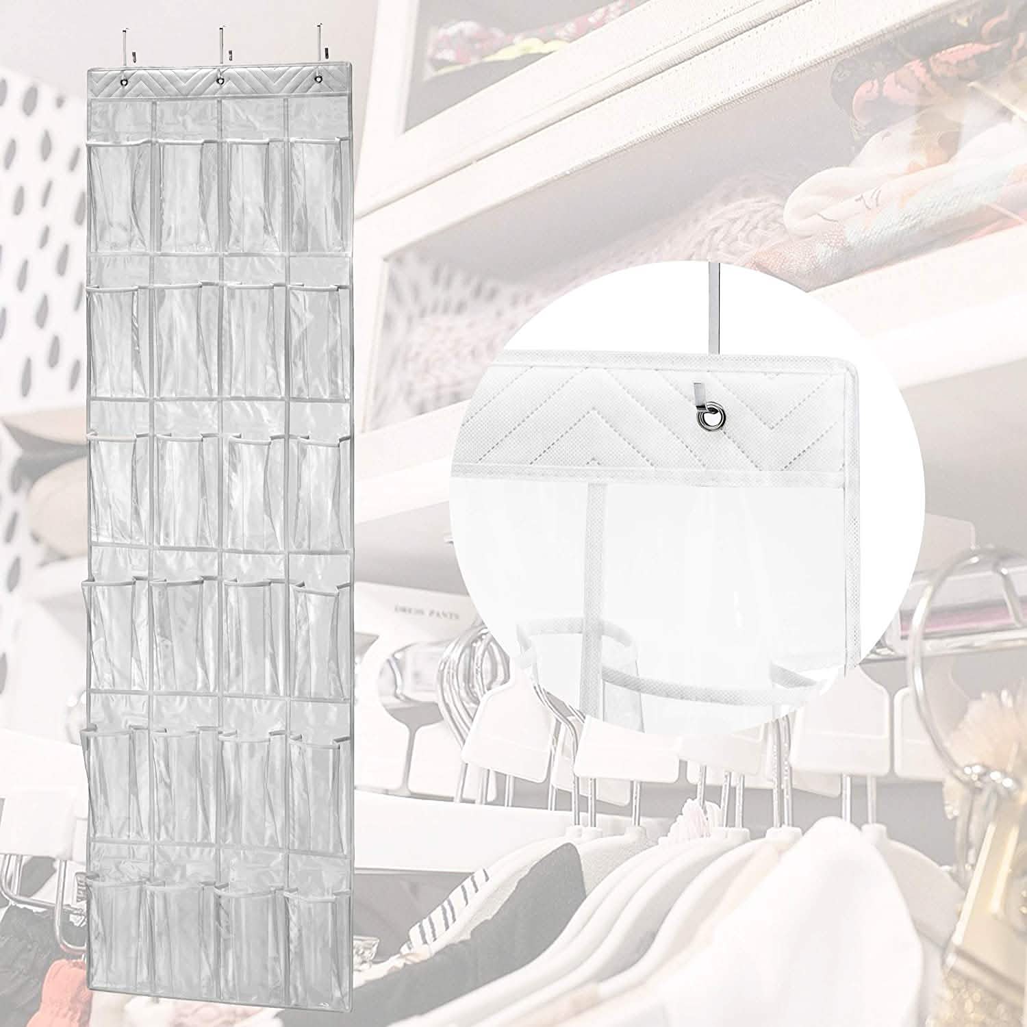 Halter Over the Door Hanging Shoe Organizer with 24 Pockets DailySale