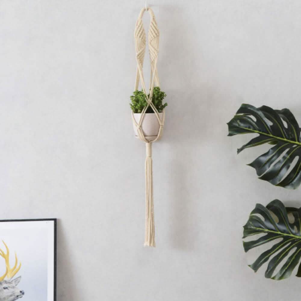 Hand Woven Macrame Tapestry Plant Hanger Holder DailySale