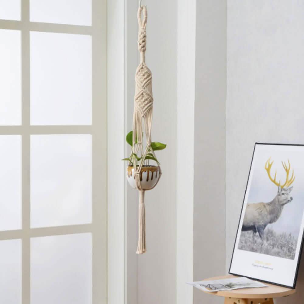 Hand Woven Macrame Tapestry Plant Hanger Holder DailySale
