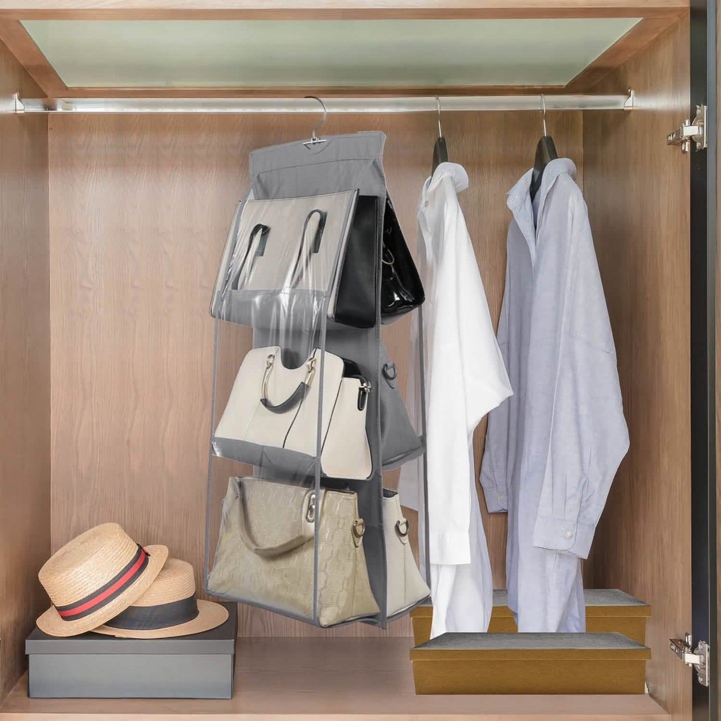 Hanging HandBag Organizer with 6 Pockets Closet Purse Storage DailySale