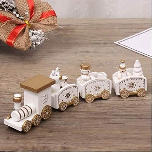 Happy Trees Wooden Christmas Train with Snowman DailySale