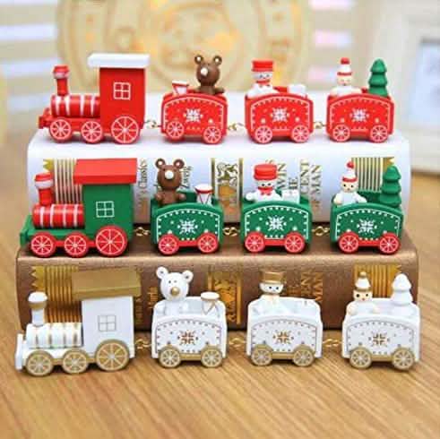 Happy Trees Wooden Christmas Train with Snowman DailySale