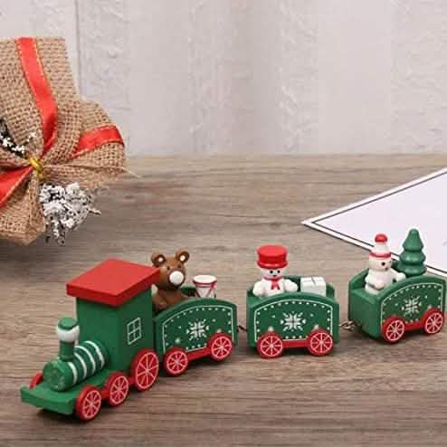 Happy Trees Wooden Christmas Train with Snowman DailySale