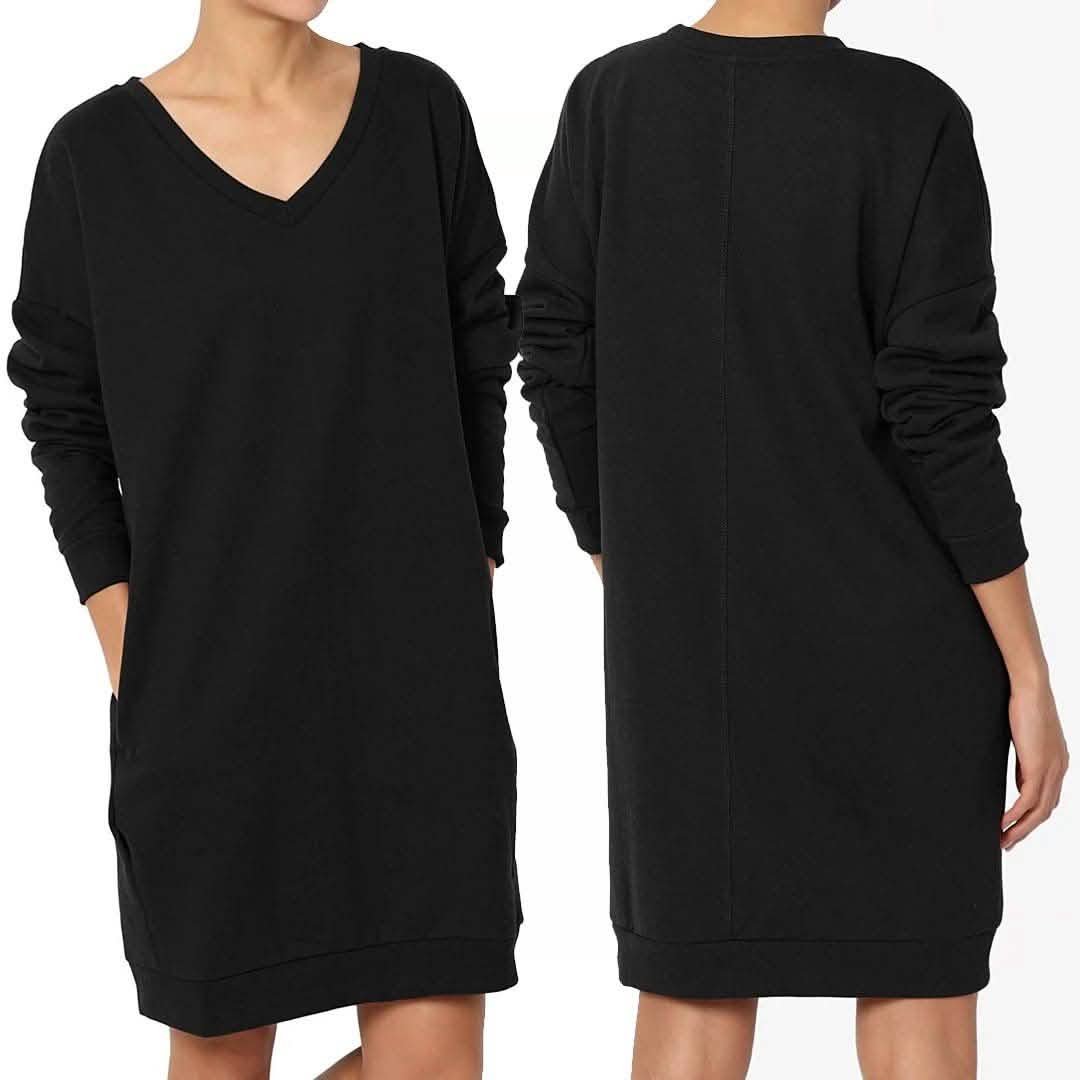 Haute Edition Women's Oversized Pullover Sweatshirt Dress DailySale