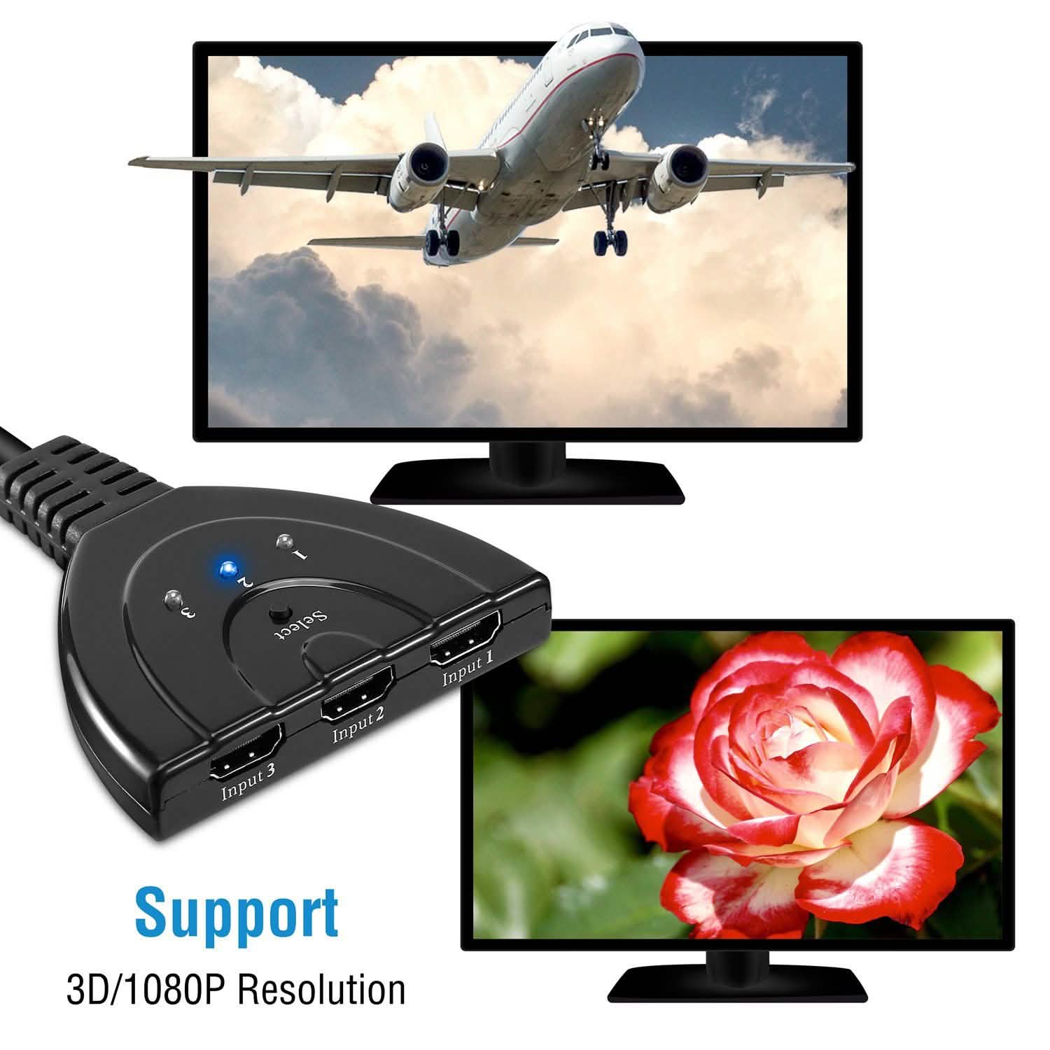 HDMI 1080P 3-in-1 Output HDTV Switch Splitter DailySale