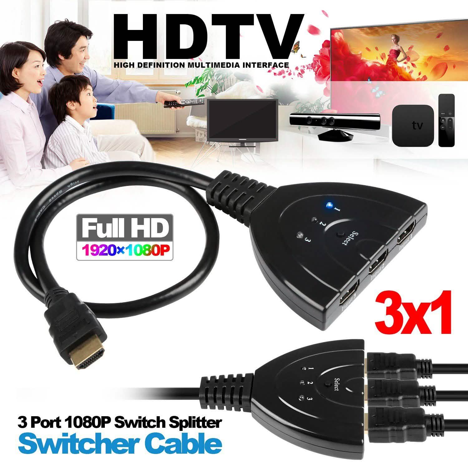 HDMI 1080P 3-in-1 Output HDTV Switch Splitter DailySale