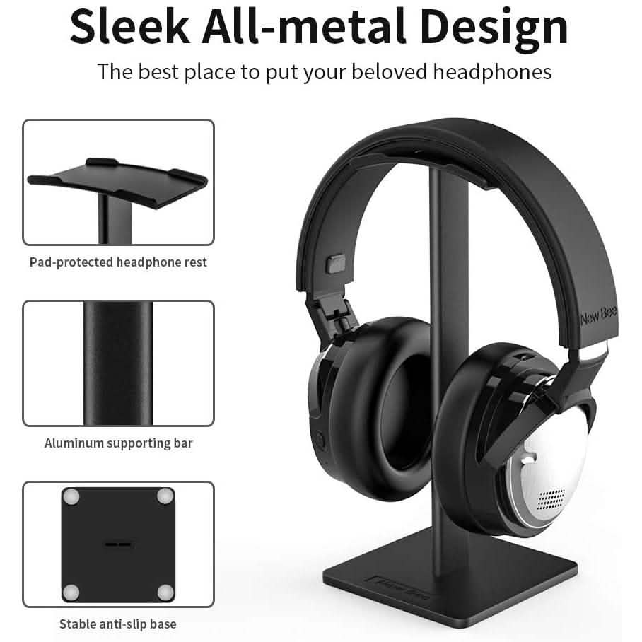 Headphone Stand with Aluminum Supporting Bar Flexible Headrest DailySale
