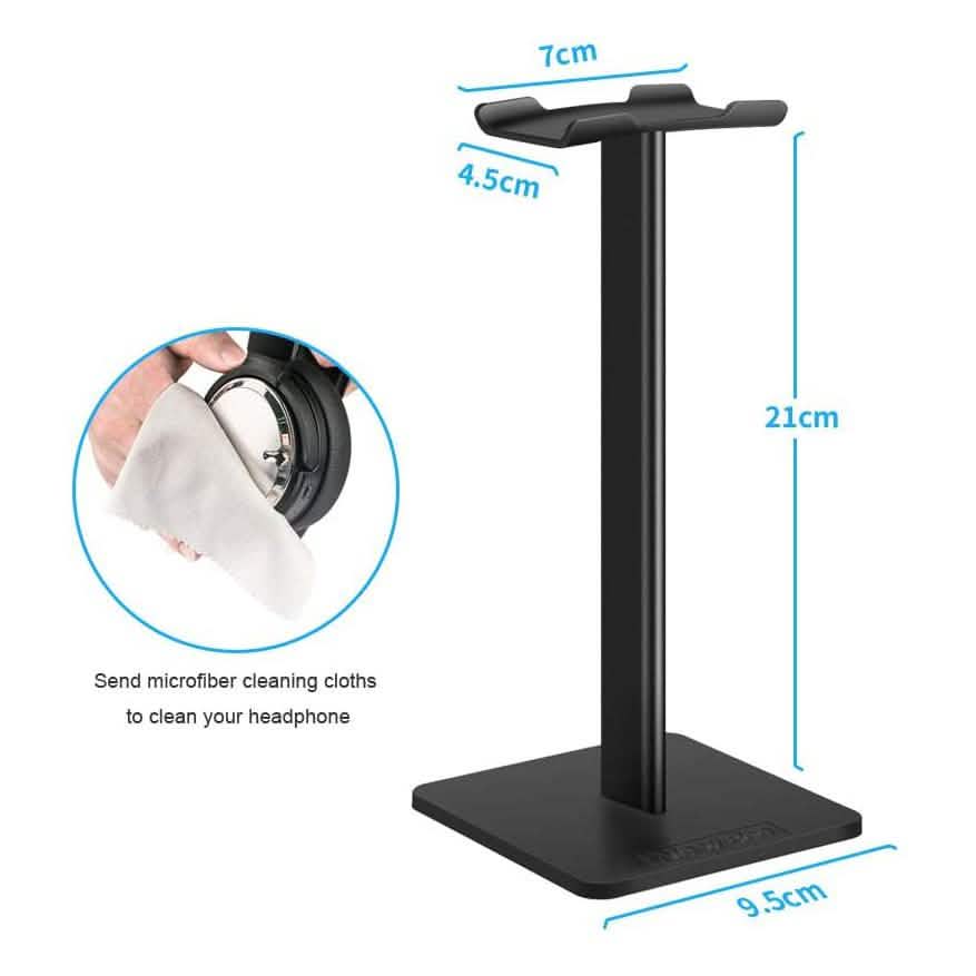Headphone Stand with Aluminum Supporting Bar Flexible Headrest DailySale