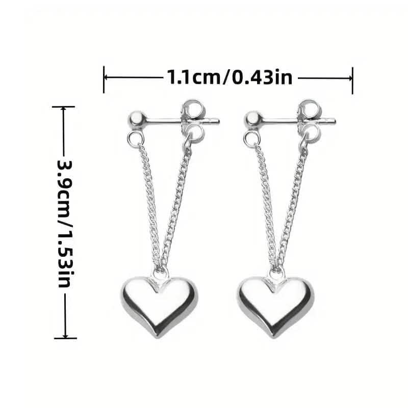 Heart-Shaped Dangle Earrings DailySale
