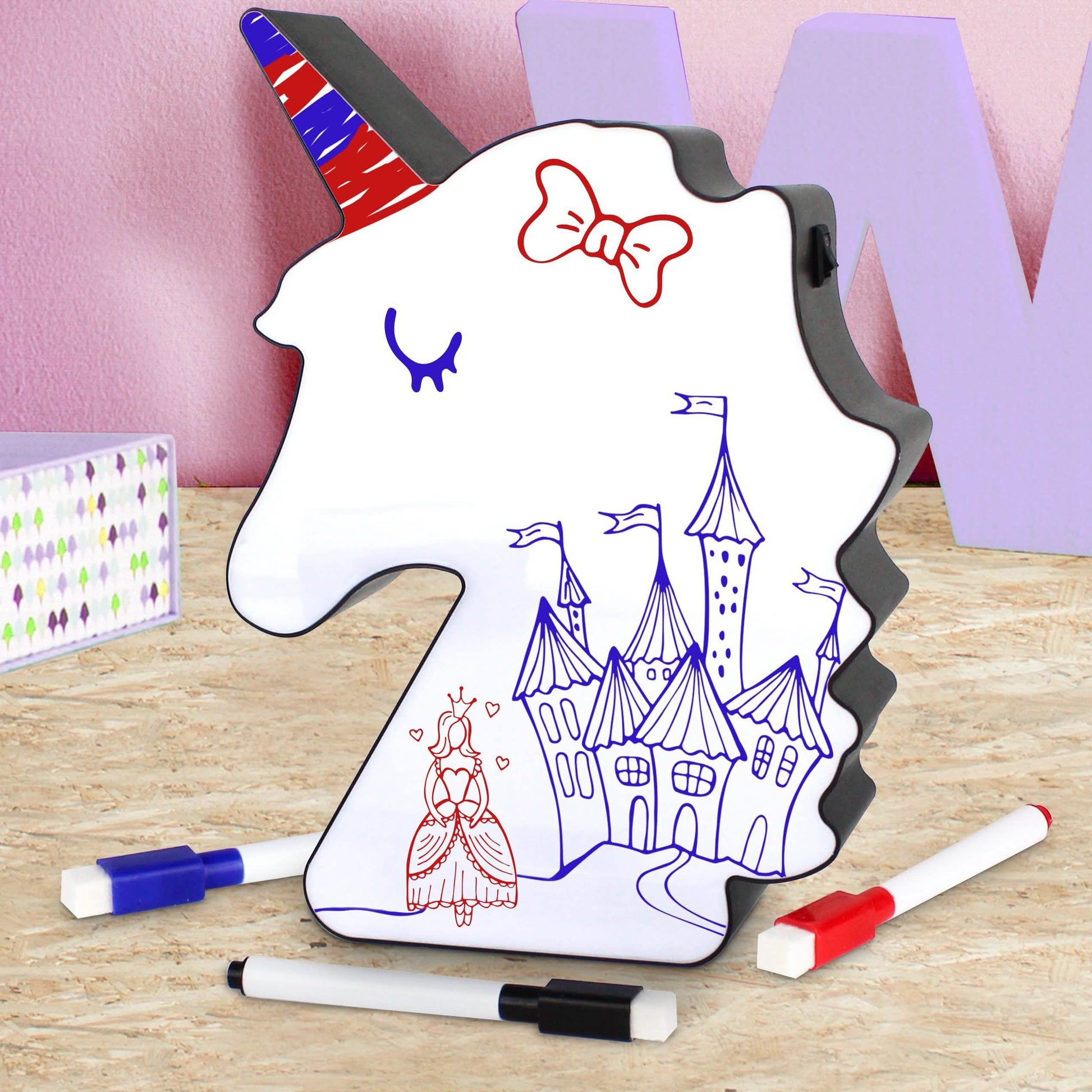 Hearth & Haven Unicorn Led Light Up White Board Decorative Message Sign DailySale