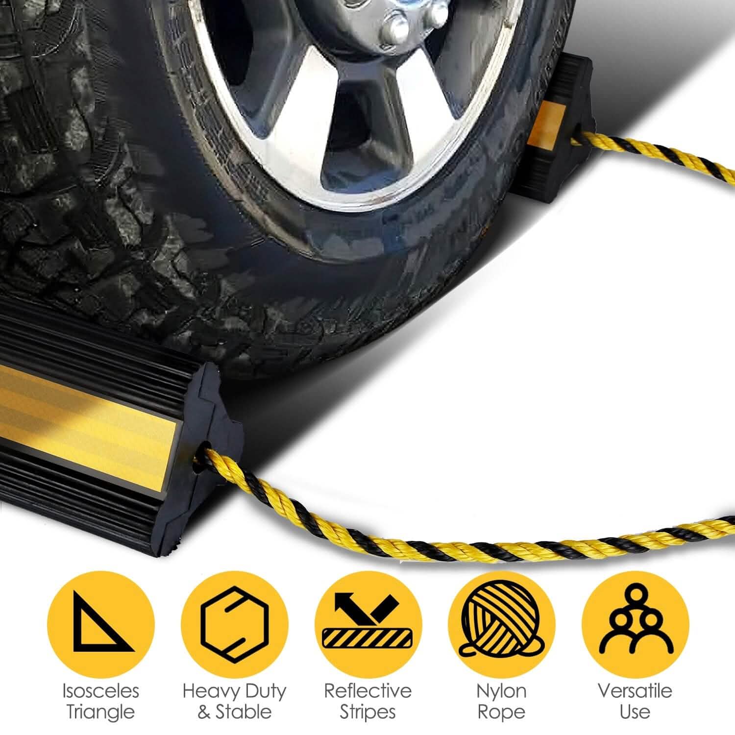 Heavy Duty Rubber Wheel Chocks DailySale