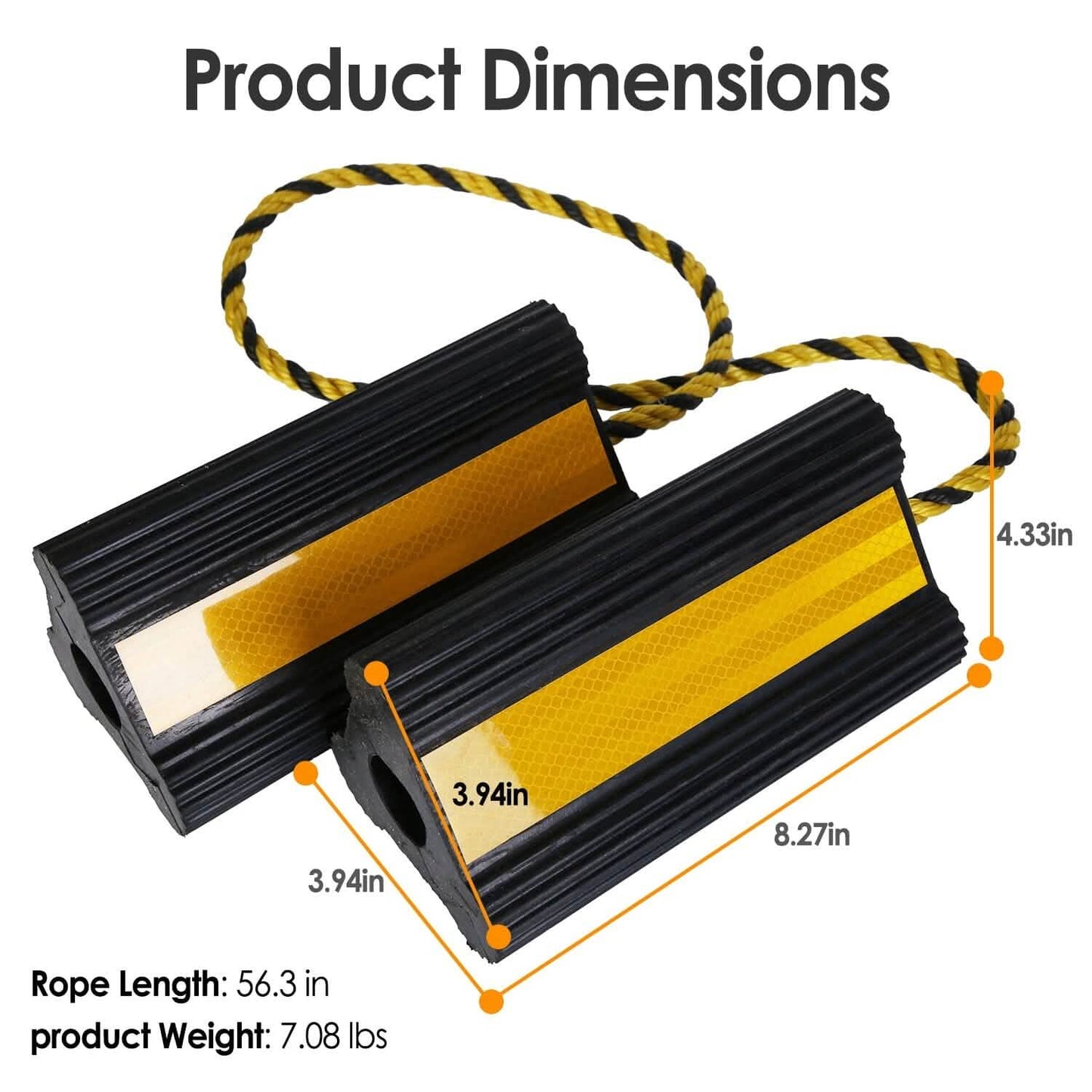 Heavy Duty Rubber Wheel Chocks DailySale