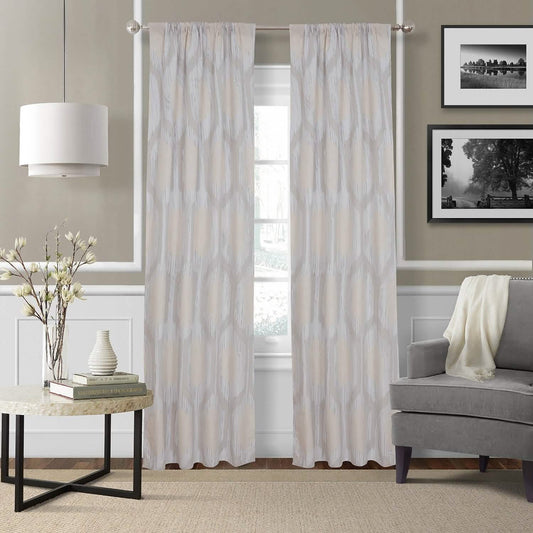 2-Piece Set: Hexagon Strié Window Curtain Panel Pair DailySale