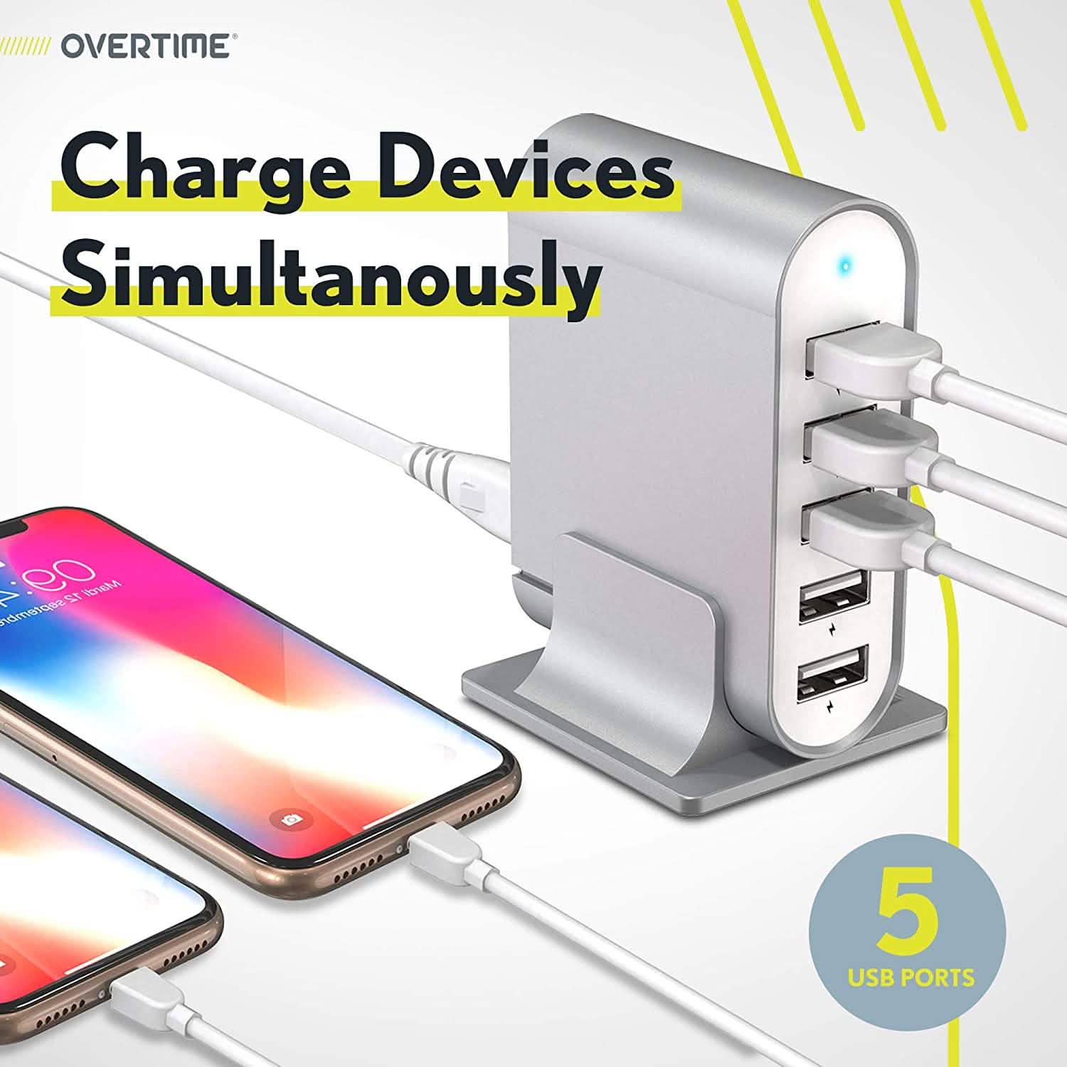 High Power 35.5W/7.1A 5-Port USB Desktop Charging Dock DailySale