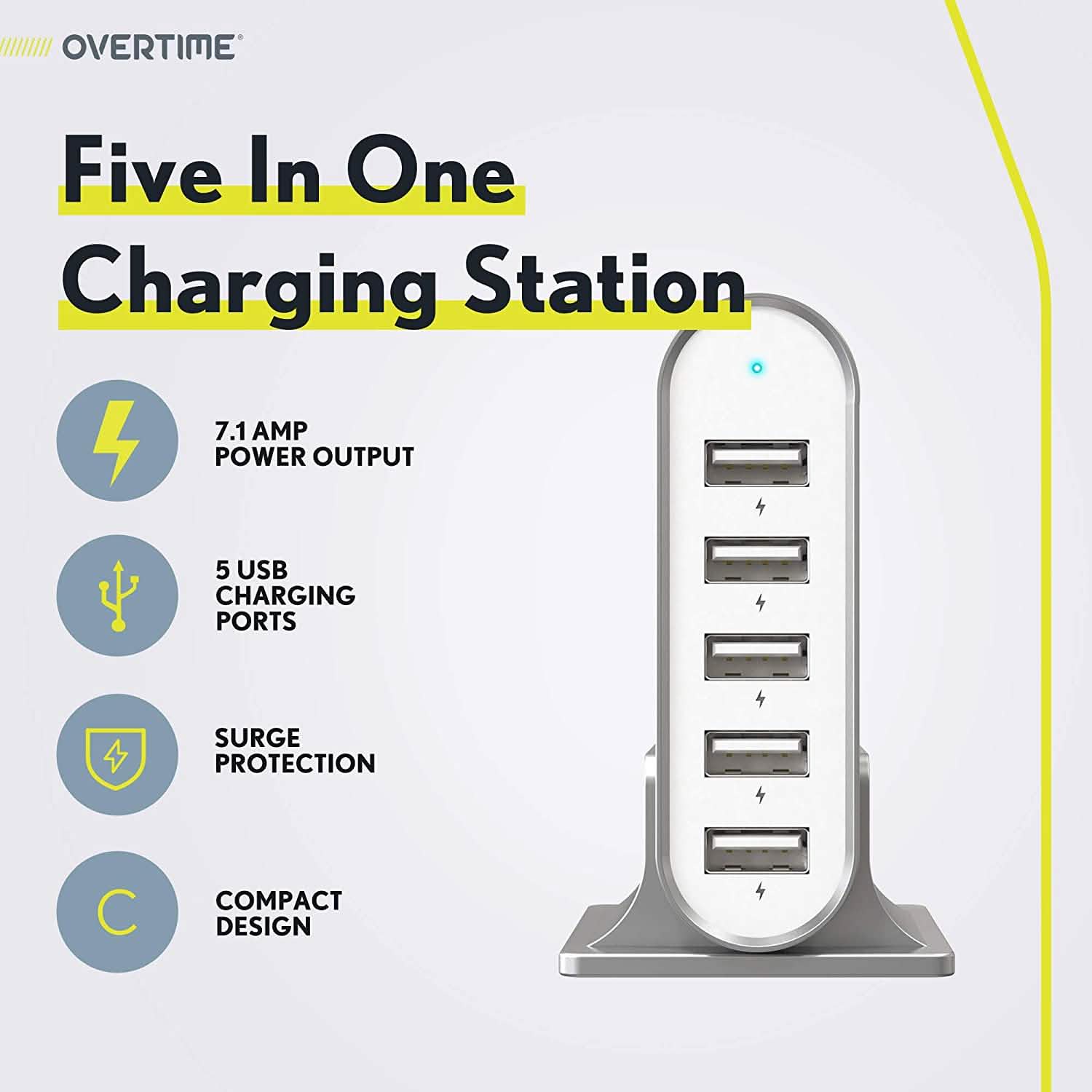 High Power 35.5W/7.1A 5-Port USB Desktop Charging Dock DailySale
