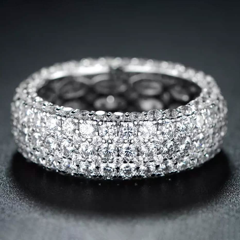 Hobart 18k White Gold Plated Seven Row Eternity Ring DailySale