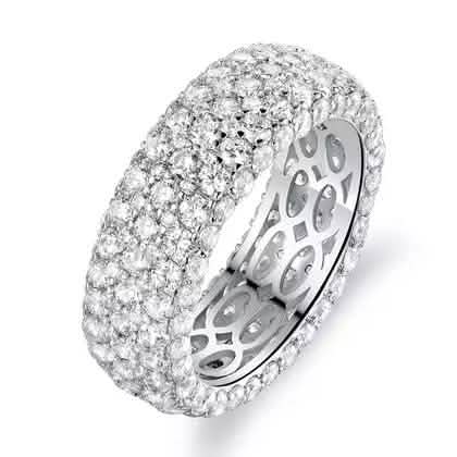 Hobart 18k White Gold Plated Seven Row Eternity Ring DailySale