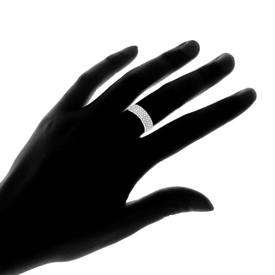 Hobart 18k White Gold Plated Seven Row Eternity Ring DailySale