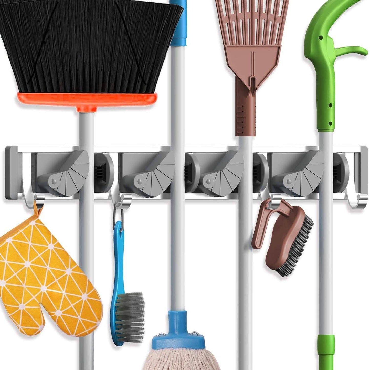 Holikme Mop Broom Holder Wall Mount Metal Pantry Organization DailySale
