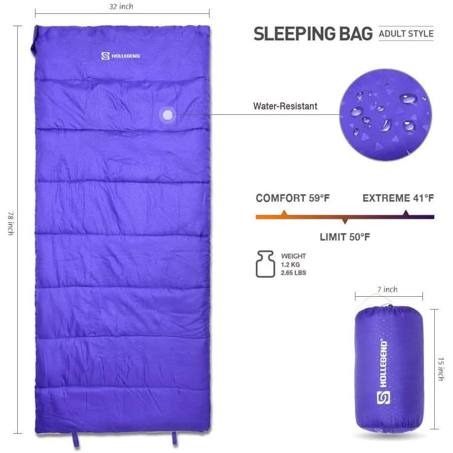 HOLLEGEND Envelope Lightweight Portable Sleeping Bag DailySale