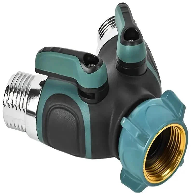 Hose Splitter 2 Way 3/4" Faucet Y Connector with Shut-off Valve DailySale