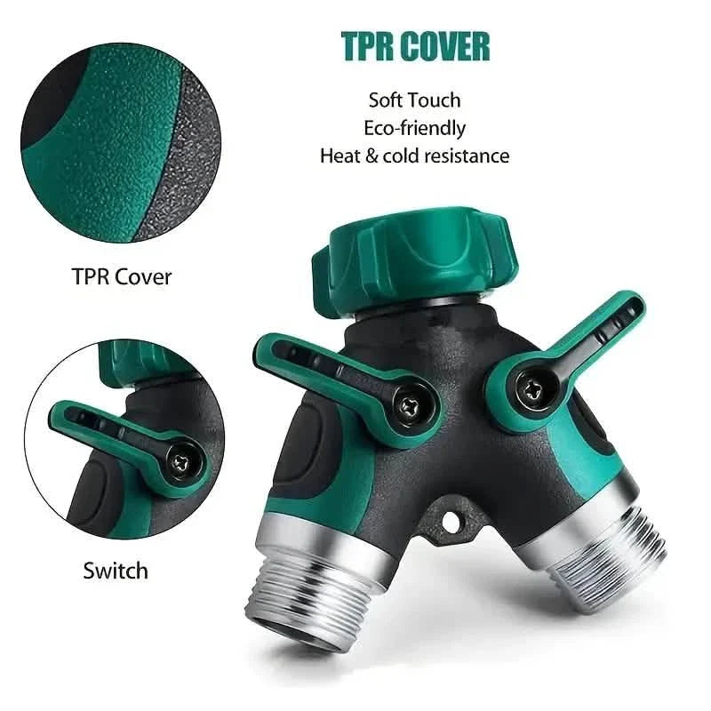 Hose Splitter 2 Way 3/4" Faucet Y Connector with Shut-off Valve DailySale
