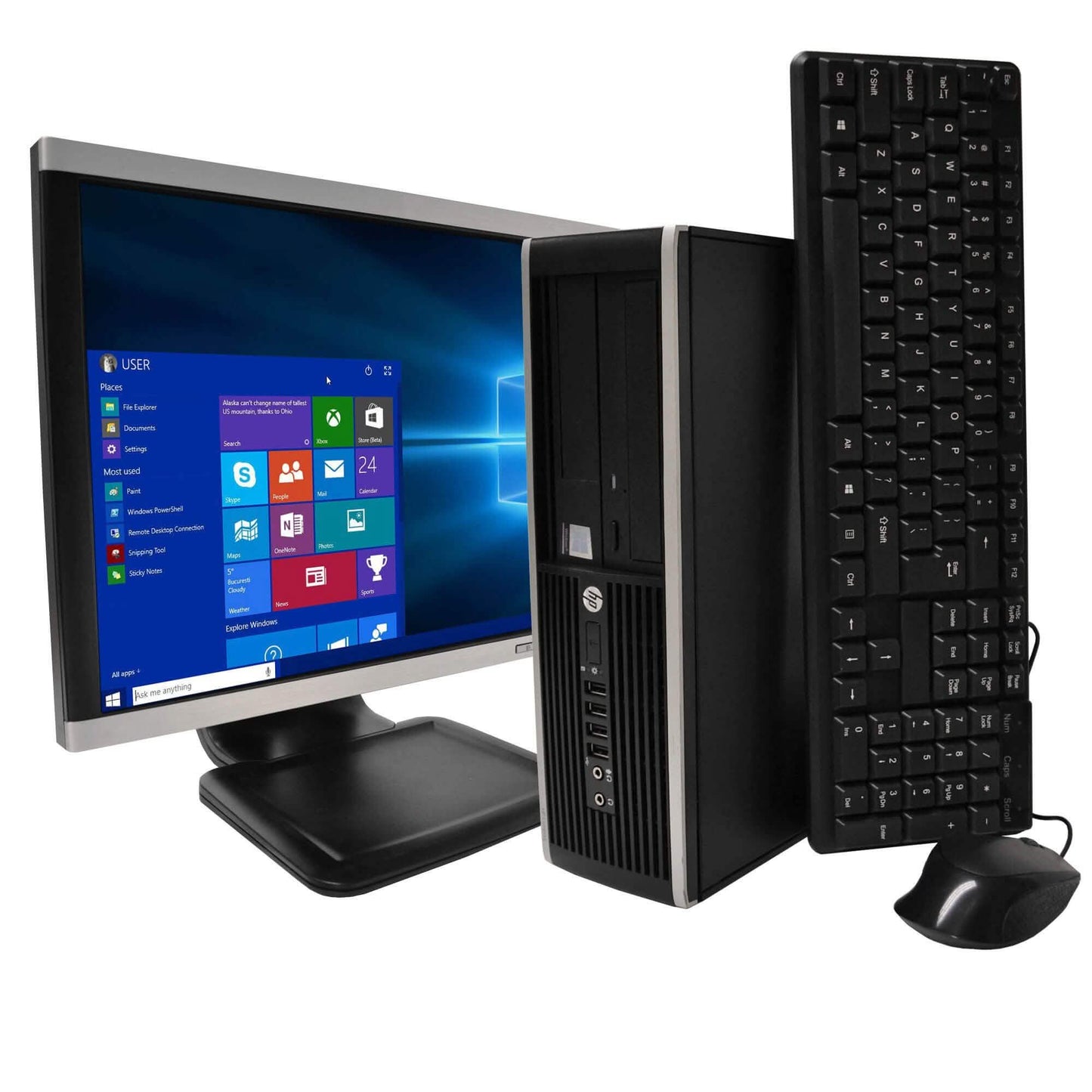 HP Compaq 6300 Desktop Computer PC 3.20 GHz Intel i5 Quad Core Gen 3 with 24" FlatScreen Monitor (Refurbished) DailySale