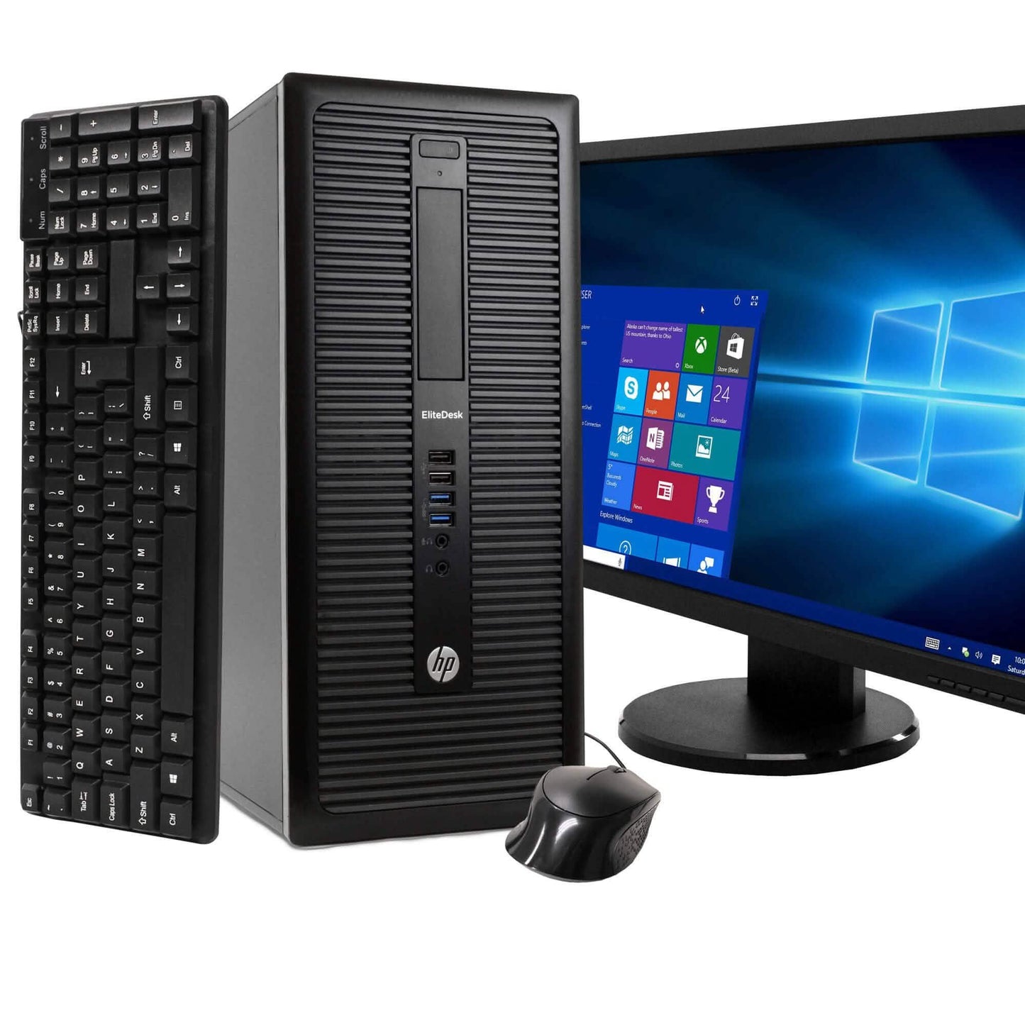 HP EliteDesk 800 G1 PC Windows 10 with 22" Widescreen Monitor (Refurbished) DailySale