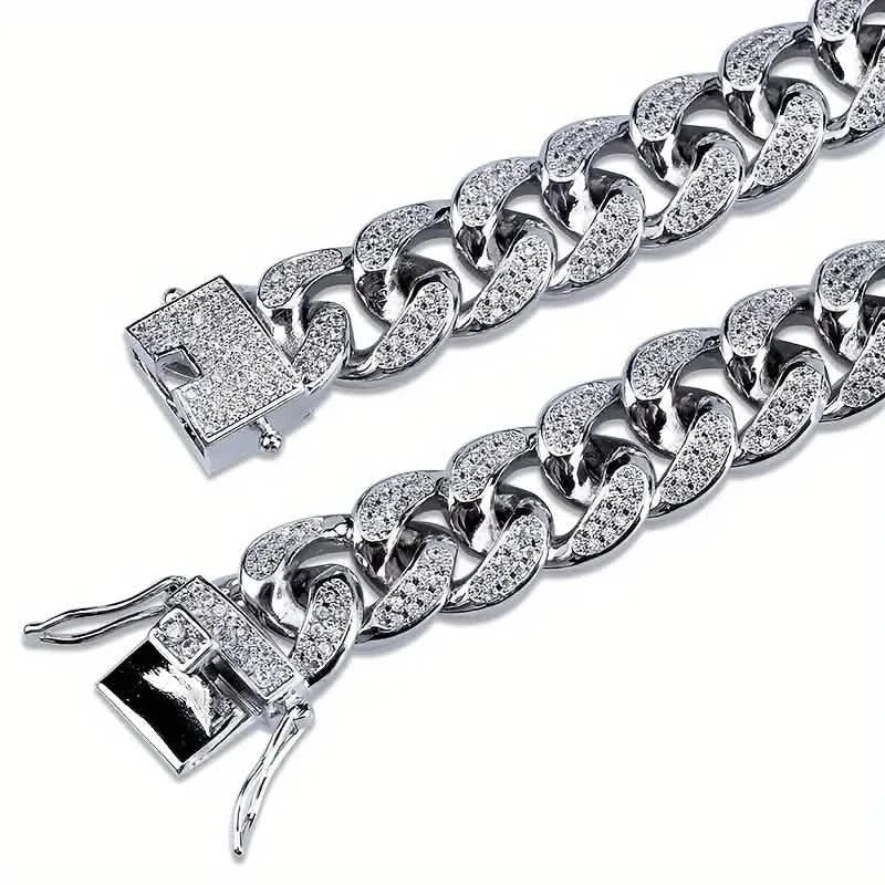 Iced Out Hip Hop Zircon Cuban Chain Bracelet for Men DailySale